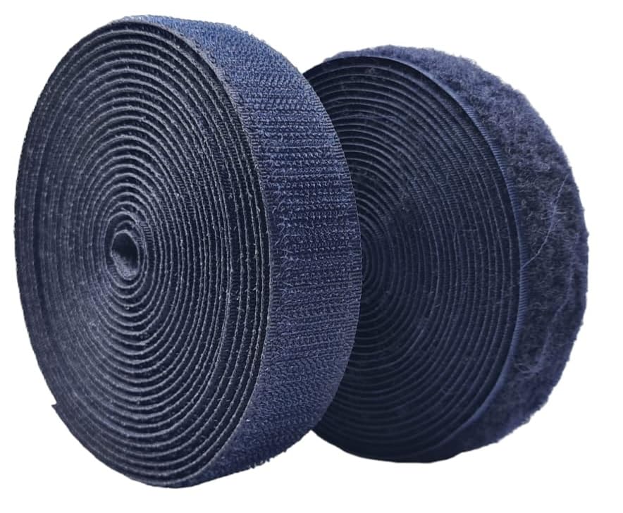 ZENITH 1 inch Wide Blue, 10 Meter Non Adhesive Hook and Loop Tape, No Glue Back, Fabric Fastener InterlockingTape for Sewing Crafts, DIY, Clothes, Straps, Shoes Mosquito nets etc (Blue, 10 Meter) 1