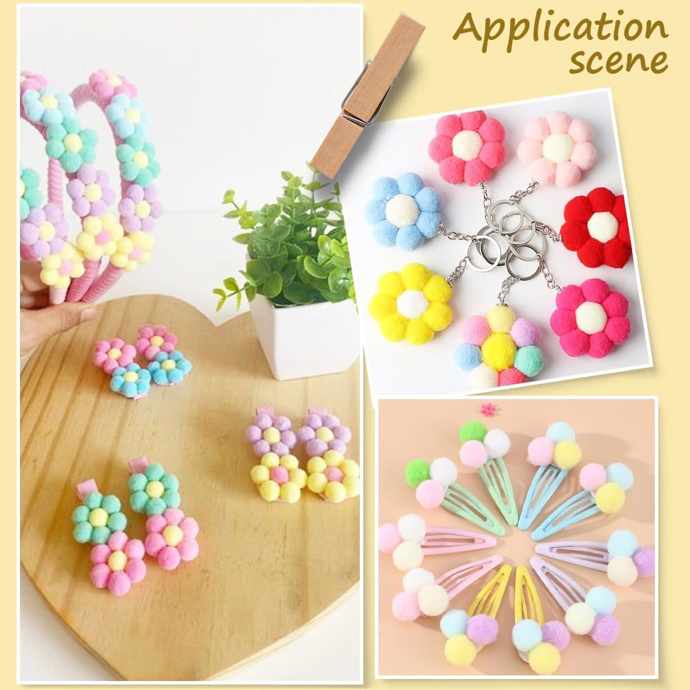 SUNNYCLUE About 390Pcs Yellow Pom Pom Balls Crafting Pompom Balls Assorted Sizes Colorful Polyester Soft Fluffy Pompoms Supplies Decor for Arts and Crafts Making DIY Home Decorations Activities