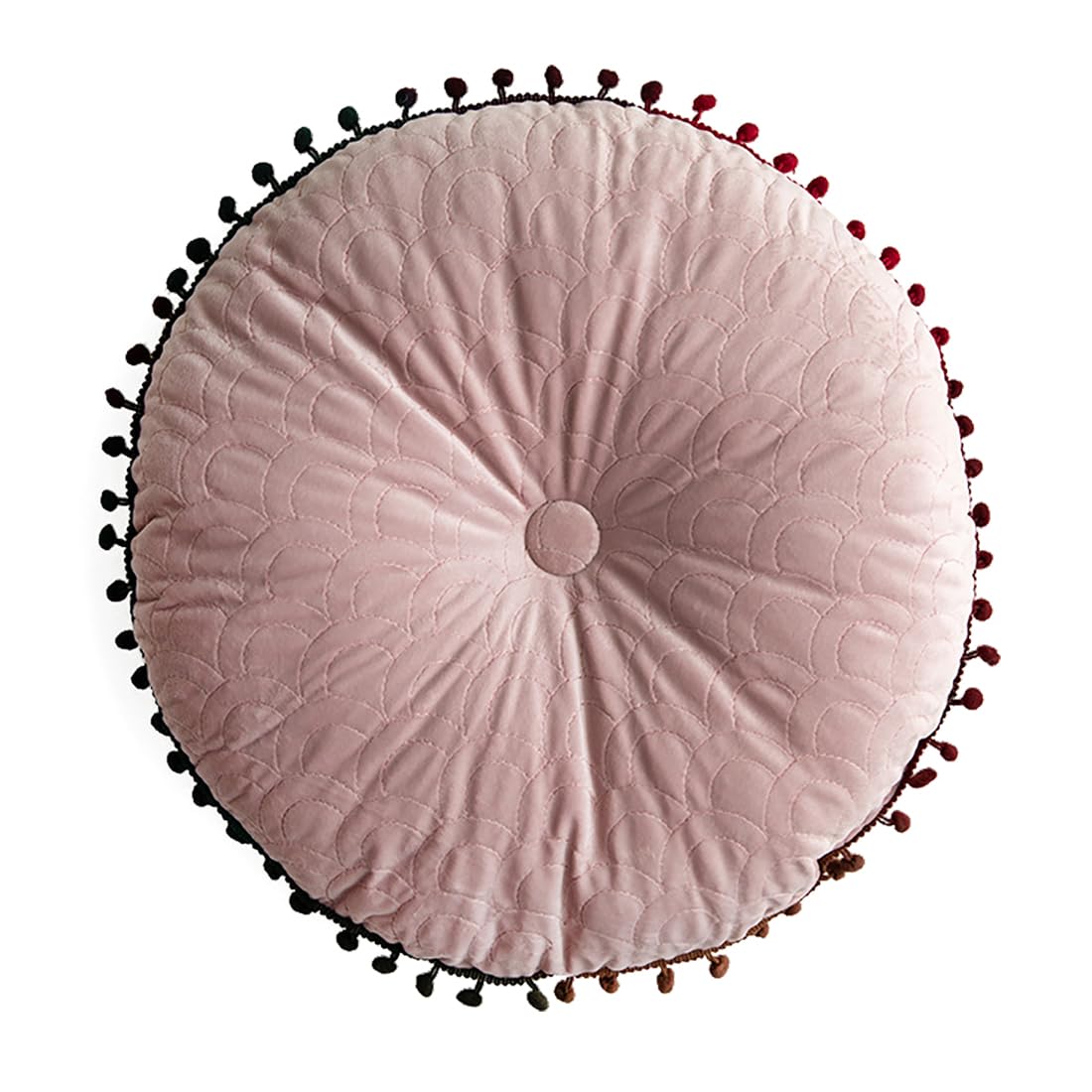 VHJdtE Seat Cushion, Nordic Style|Cozy Thin Fleece Fabric Seat Pads|Stylish Upholstered Sofa Backrest Pillow(Round-pink)