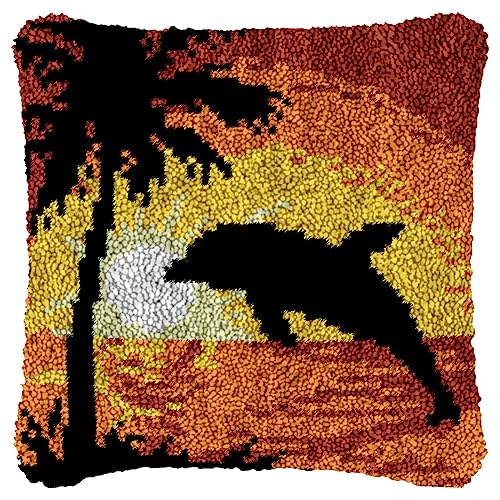 Juego de cojines de anudado para hacer uno mismo, juego de ganchos, funda de almohada, juego de tapetes de nudos, juego de cojines, ganchos, kit de regalos hechos a mano para niños y adultos,