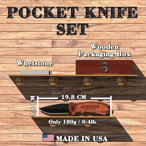 Personalized Gifts for Men, Custom Engraved Pocket Knife with Box - Image 5