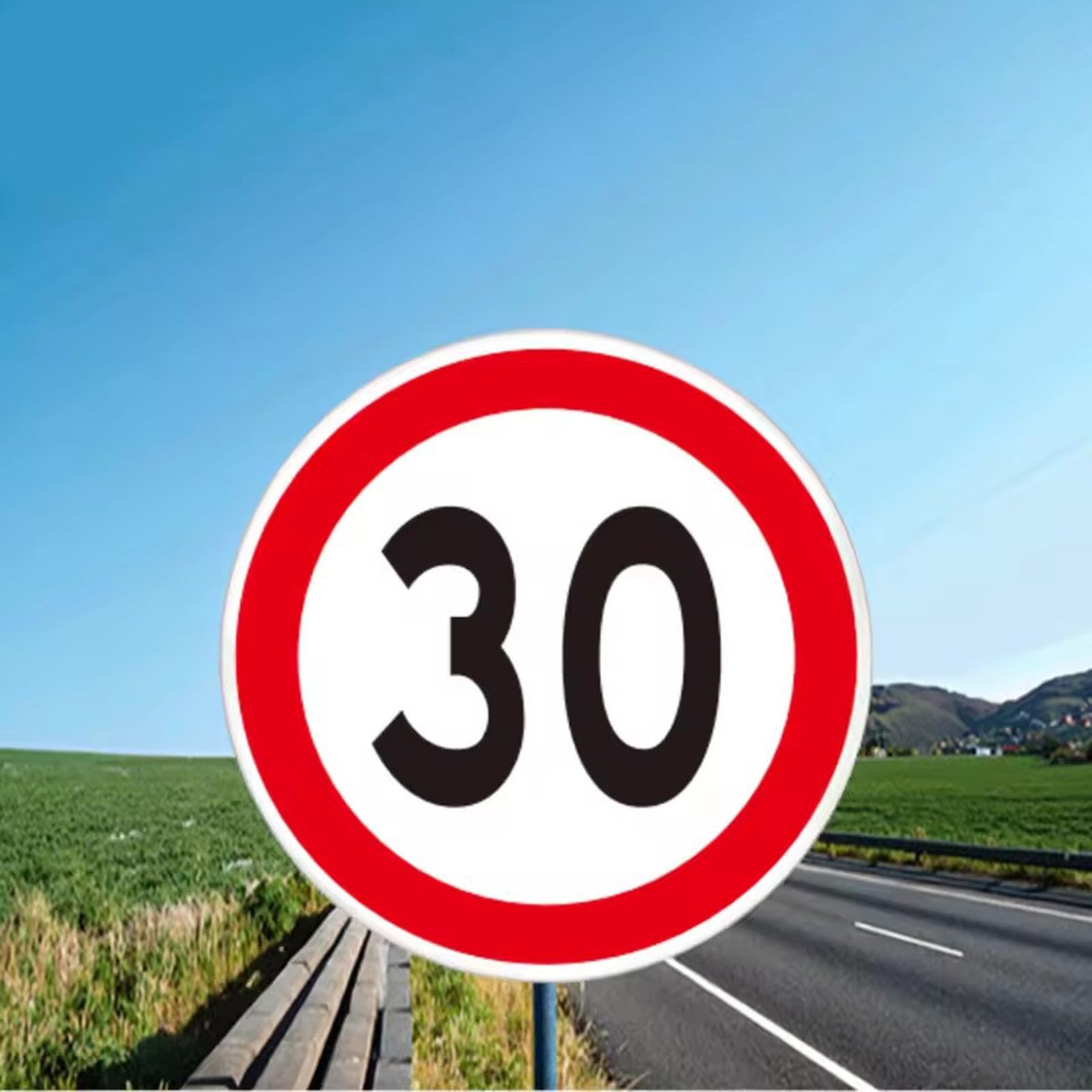 Señal de Velocidad máxima 5 Km Houri aluminio reflectante de 3 mm de grado técnico Cartel de límite de velocidad de 10 km por hora con seguridad en escuelas oficinas y autopistas (90 Km Houri, 60cm)
