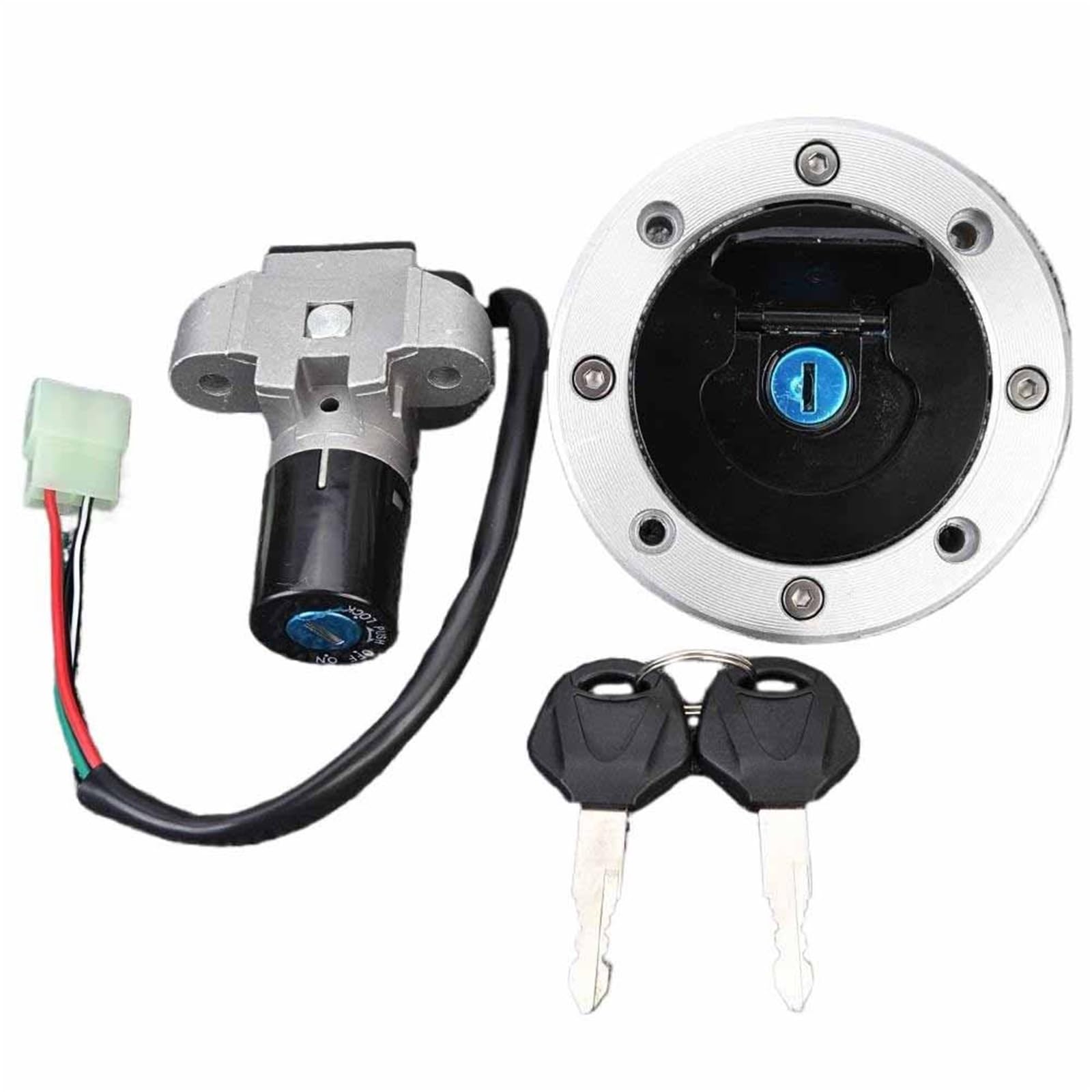 Accesorios para Motocicletas Tapa del depósito de Combustible con Cerradura de Encendido y Llave para Suzuki GSF400 M/N/P Bandit 1989-1995 1994 1993 1992 1991 1990
