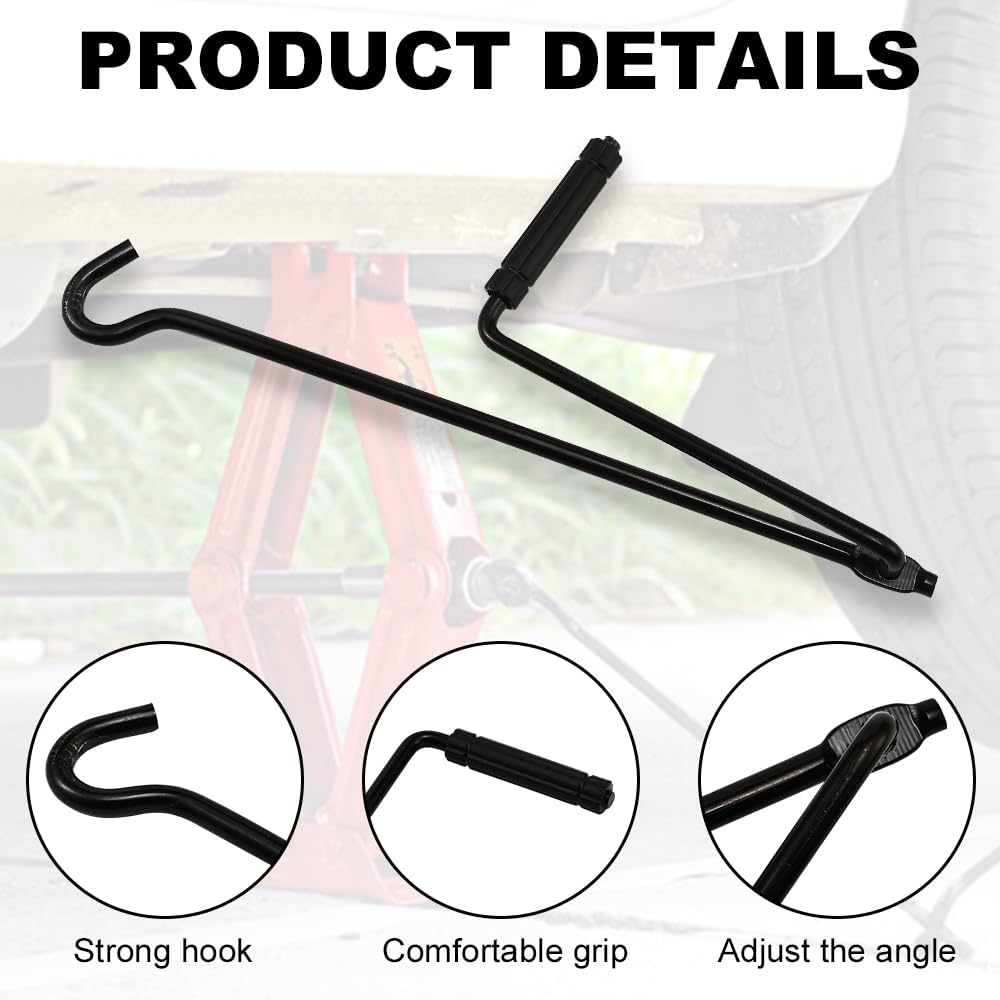 Car Scissor Lift Jack, 2 Ton (4409 lbs) Lift Jack Tool for Car, Scissor Jack Kit with Crank Handle, Universal Scissor Jack for Car|Sedan|Coupe|SUV|MPV, Red