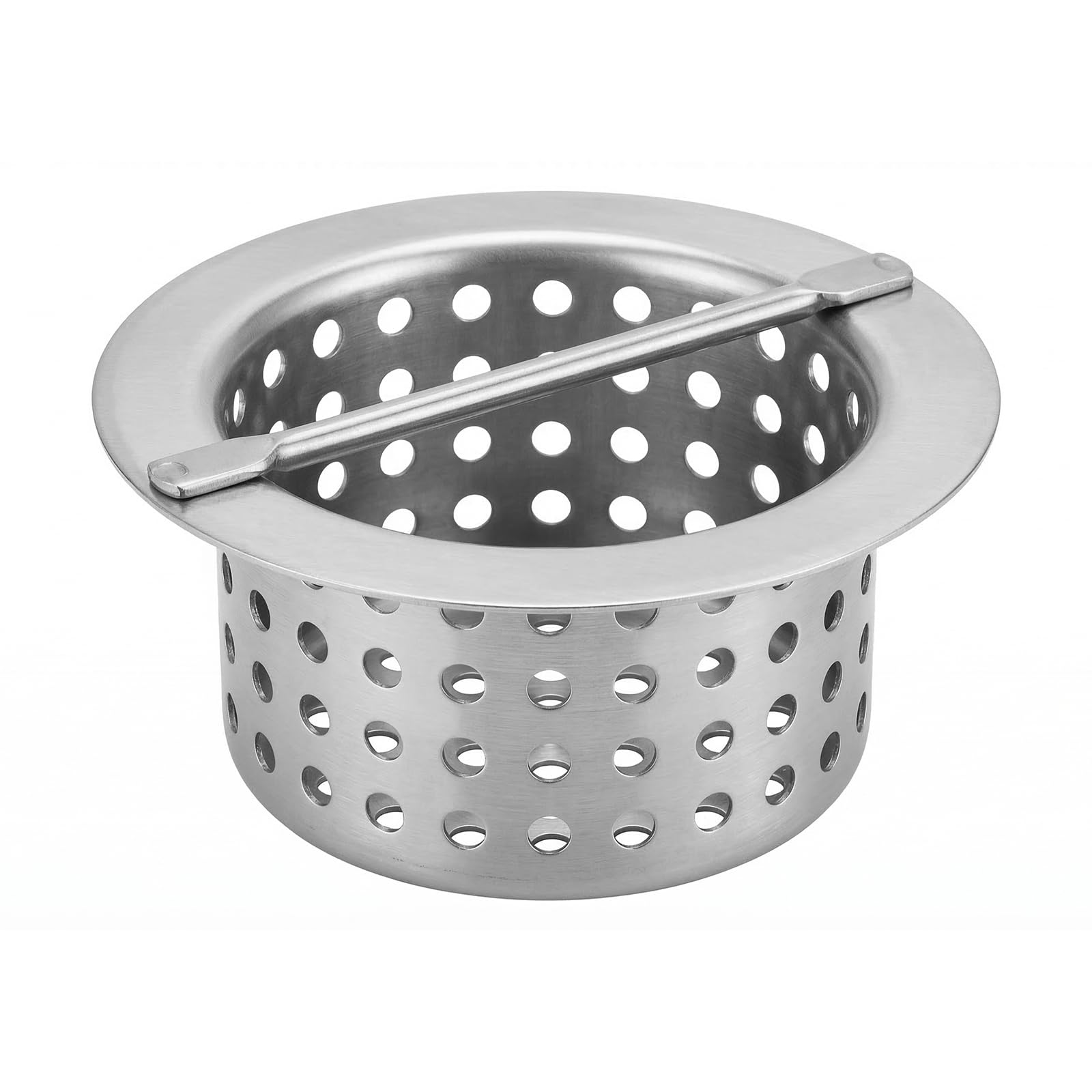 Canasta de drenaje de acero inoxidable de 5 pulgadas con asa, colador de desechos de drenaje de piso comercial para desagües de cocina de restaurante, inserto de filtro de drenaje extraíble