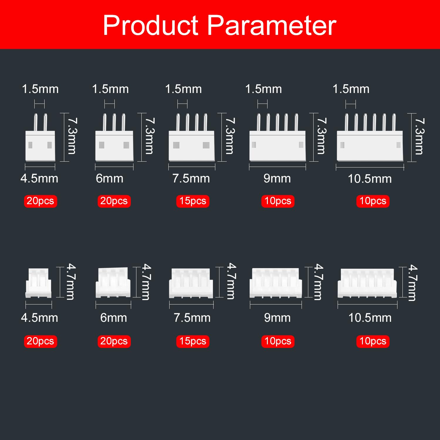 Kit Connettori JST 460 Pezzi - Inclusi Connettori Maschio/femmina 2,5mm Per Cablaggi Elettrici - Foto 4