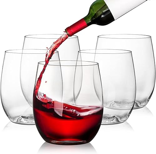 Miniatura 10 de Tebery Paquete de 12 copas de vino de plástico irrompibles sin tallo 20 onzas vasos de vino transparentes resistentes y reutilizables para champán