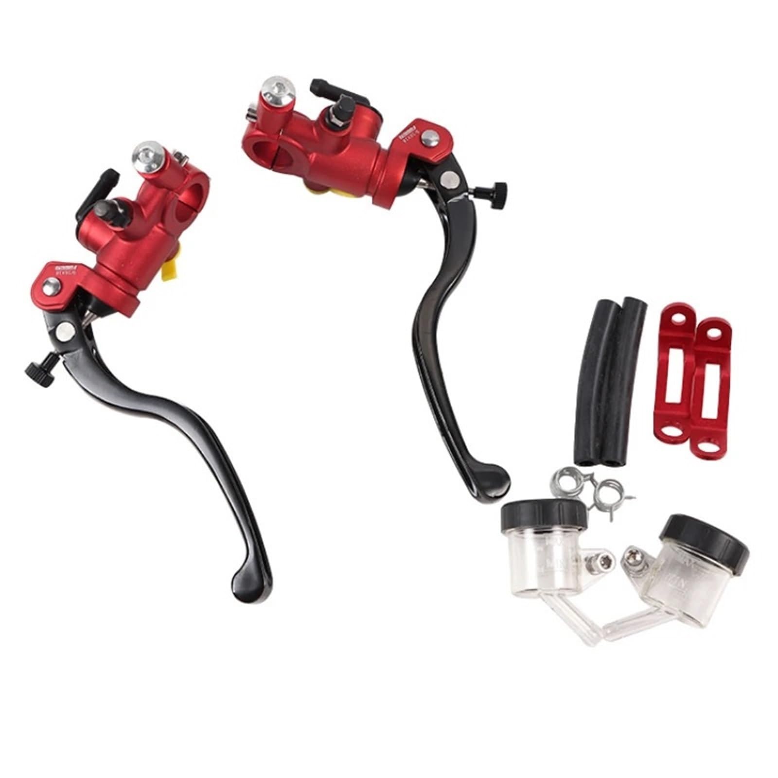 Leva frizione freno moto Interfaccia tubo leva pompa freno per moto radiale 17,5 mm cilindro principale 22(Red-Right)