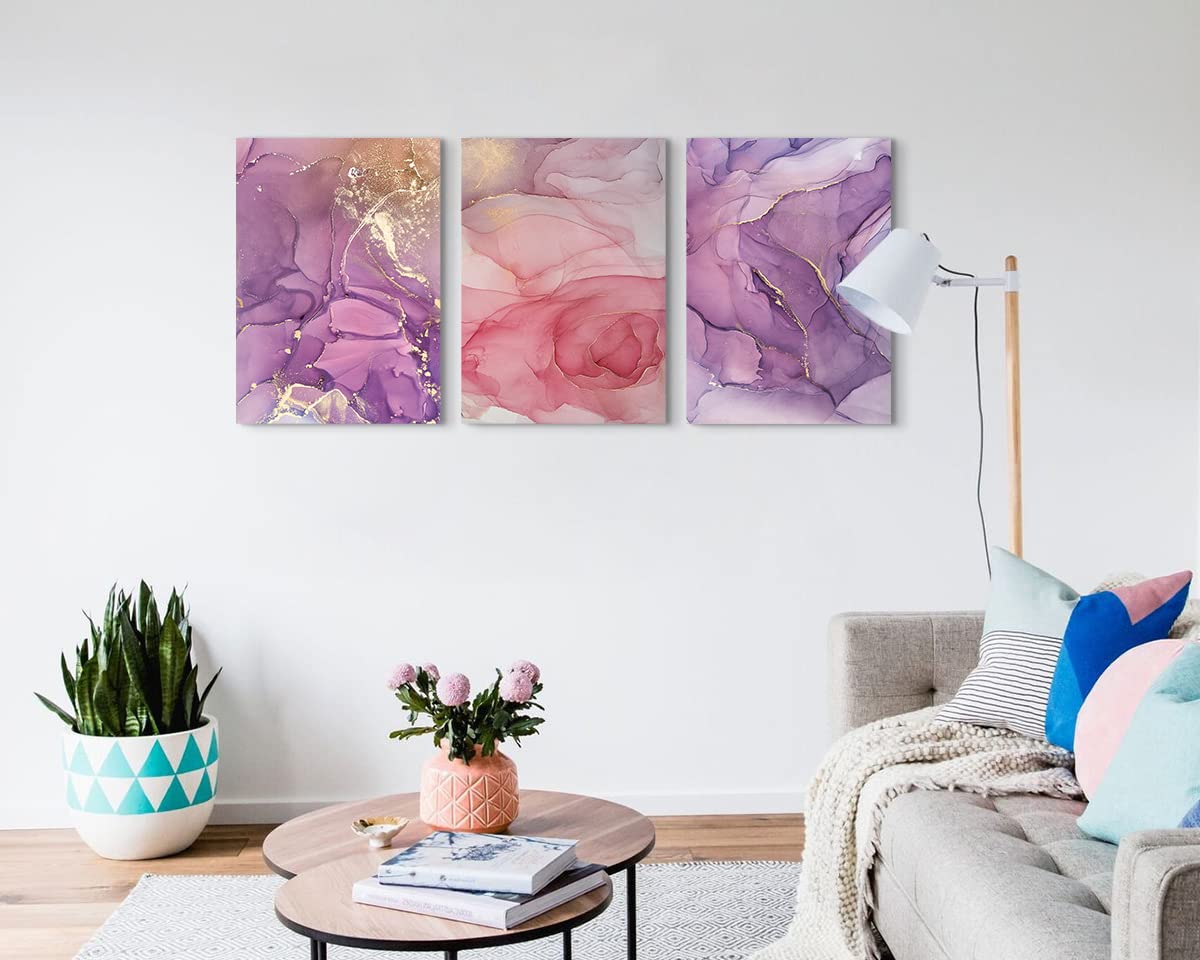 Amazon.co.jp: アートパネル ピンク紫の抽象画 インテリア