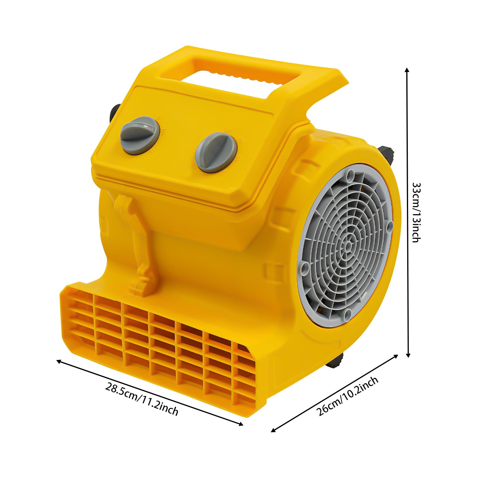 Bodentrockner 250W Mighty Centrifugal Air Mover, Gym Bodenventilator Geräuscharm Teppichtrockner, Tischventilatoren für Kühlung, Lüftung, Trocknung