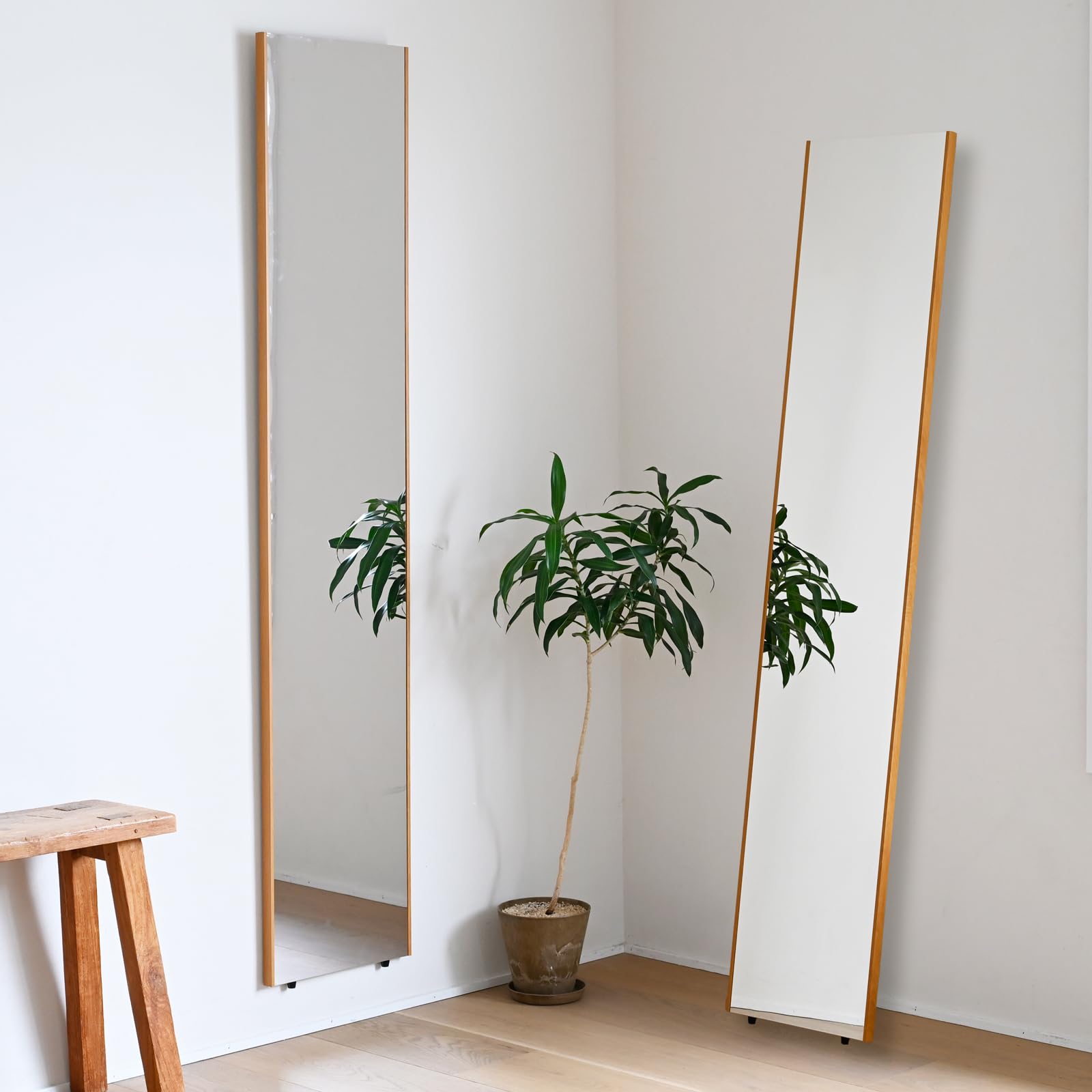 ミラー壁掛け立て掛けどちらも可能42×30 永井興産 ウォールミラー 42×42cm 細枠 正方形 （ 鏡 壁掛け