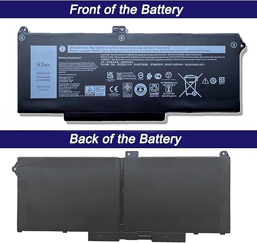 Miniatura 2 de Reemplazo de batería RJ40G de 4 celdas 63Wh para Dell Latitude 14 5420 Latitude 15 5520 Precision 15 3560 Series P104F P104F001 P104F002 P137G
