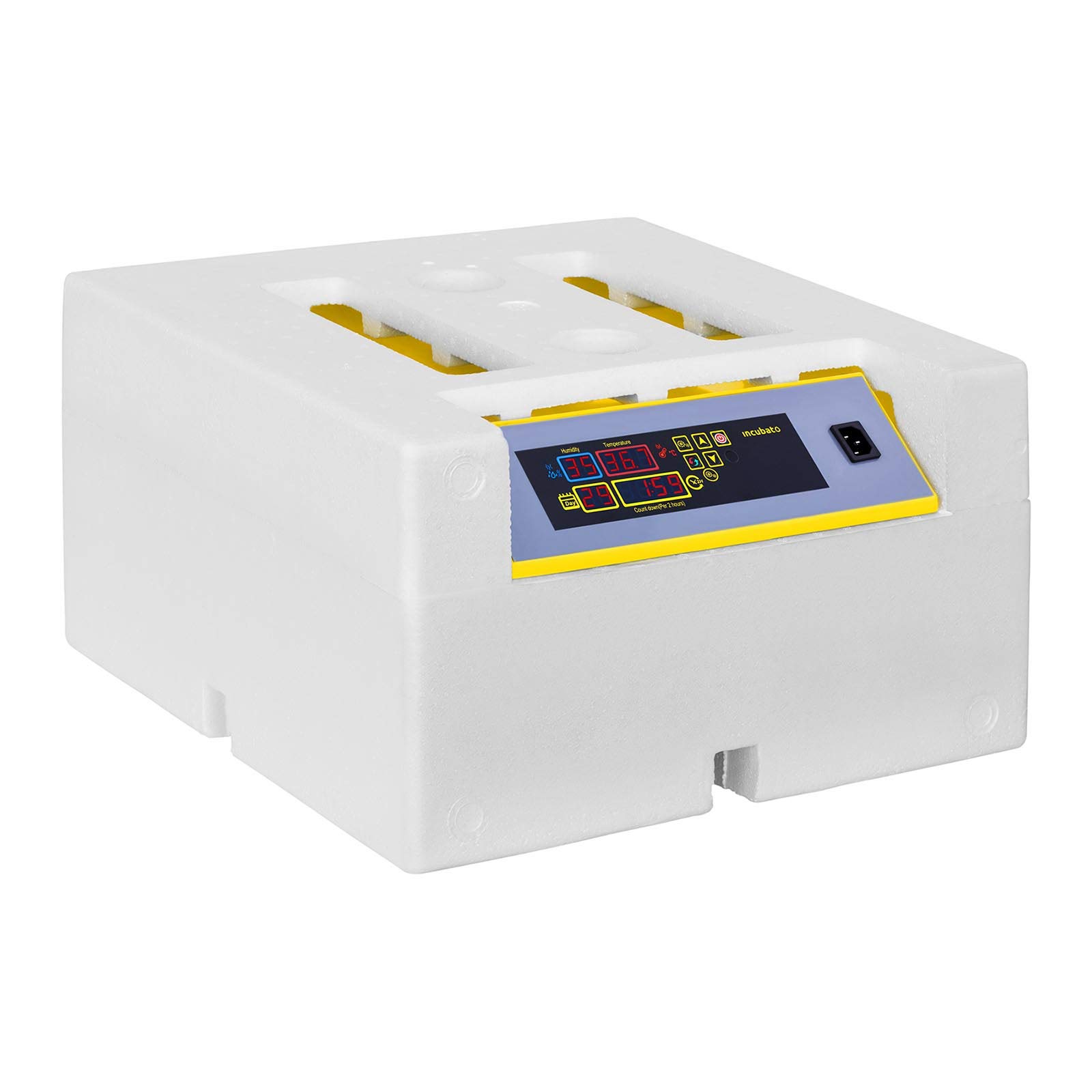 Incubadora de Huevos Automatica IN-48DDI (48 Huevos, 90 W, Linterna ovoscopio y dispensador Incl, Control de Temperatura Inteligente 20-50 °C)