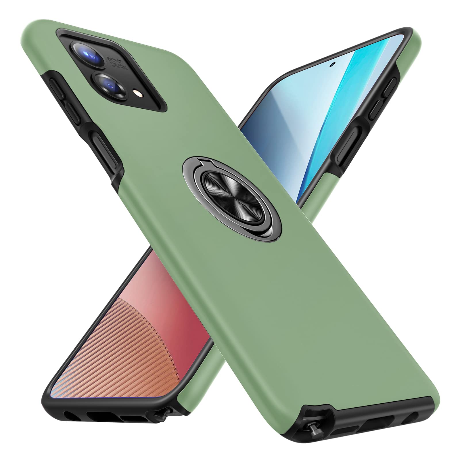 JAME for Moto G Stylus 5G 2023 Case, Slim Soft Shockproof Protective Cover for Motorola G Stylus 5G Cover 2023, with Invisible Ring Kickstand for Motorola G Stylus 5G 2023 Case, Alpine Green