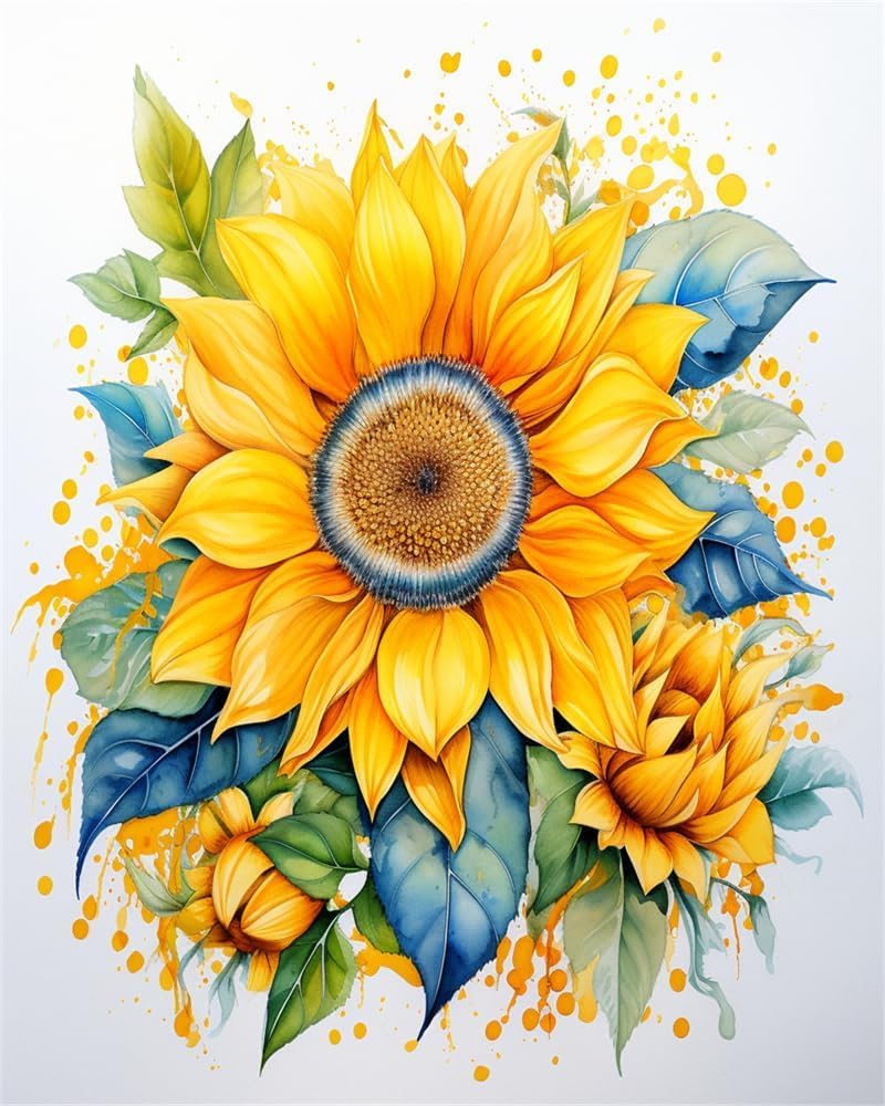 FanZheZhe 11Ct Cross Stitch Kits，Count Counted Stamped Pre Printed Cross Stitch Embroidery Kits for Adults Beginners Starter Advanced Easy Crossstitch Sunflower 11Ct40X50Cm