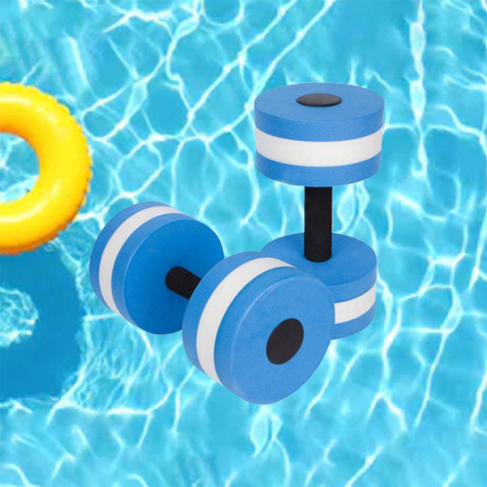 Haltères En Mousse EVA Pour Aquagym Et Fitness Aquatique - Lot De 2 - Bleu Et Blanc - 3