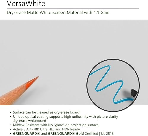 Miniatura 4 de Elite Screens Serie Insta-DE, 84 pulgadas Diag. 4:3, Active 3D y 4K Ultra HD Ready, marcador de borrado en seco para revestimiento de pared,