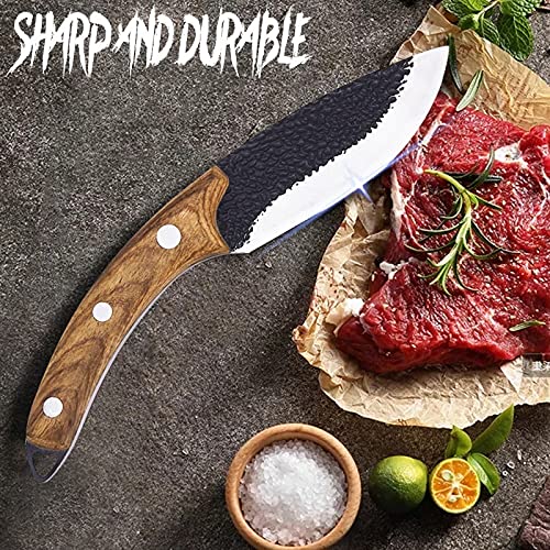 Boning Knife, Handmade Hammered Forged Kitchen Knife Kitchen Knife Meat Slicing Knife Butcher Knife Boning Knife Sashimi Cooking Tools BY ZZYY (Color : B)