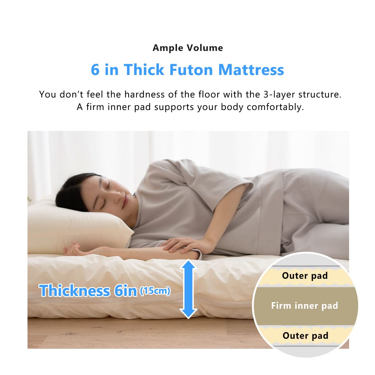 Morton マットレス Amazon.com: EMOOR Japanese Floor Futon Mattress Anti-Sag