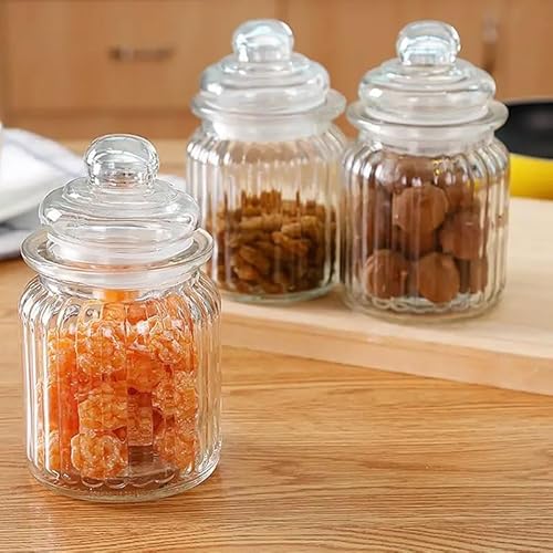 ARA CHOICE Ribbed Glass Jar with Ribbon – 250ml Airtight Storage Container with Seal Lid | Stylish Kitchen Decorative Storage Jar for Spices – Coffee – Sugar | Dishwasher Safe Jar (Grey) - Cosy Home Interiors ARA CHOICE Ribbed Glass Jar with Ribbon – 250ml Airtight Storage Container with Seal Lid | Stylish Kitchen Decorative Storage Jar for Spices – Coffee – Sugar | Dishwasher Safe Jar (Grey) - Image 2
