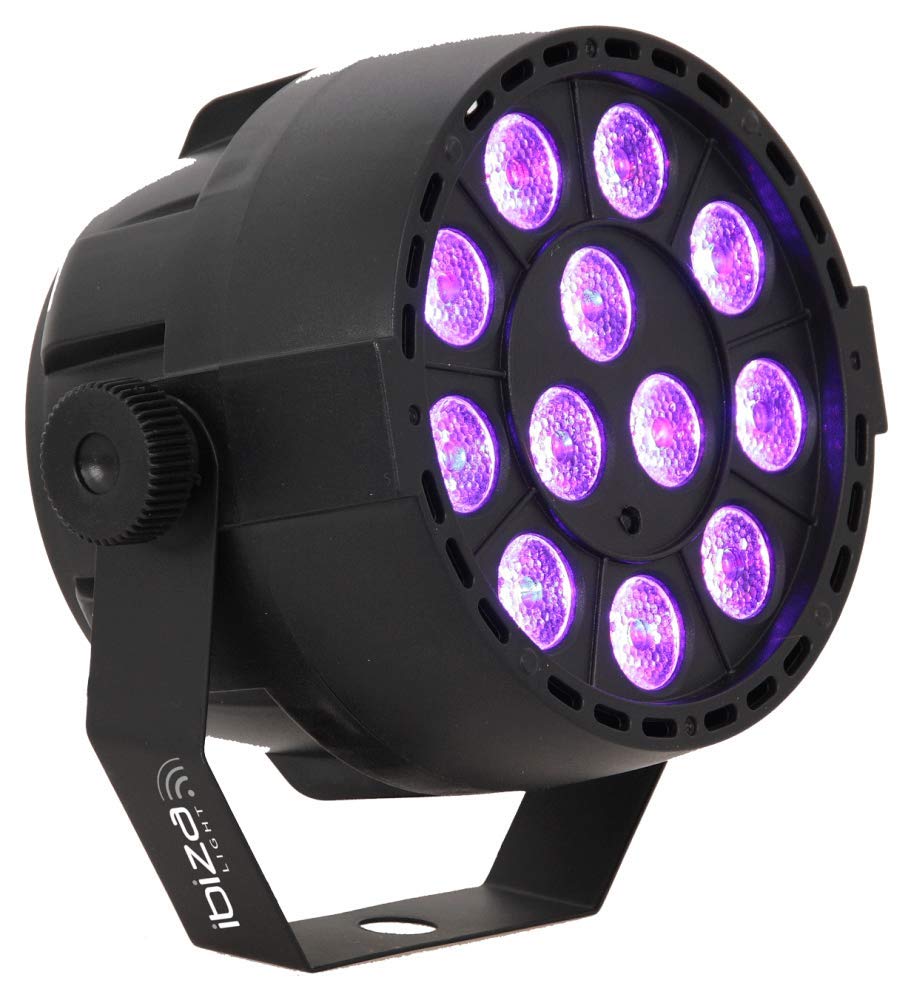 IBIZA PAR-MINI-UV SCHWARZLICHT LED PAR SCHEINWERFER 12x2 WATT UV Spot Neon Effekt Effektscheinwerfer DJ Party Club Disco