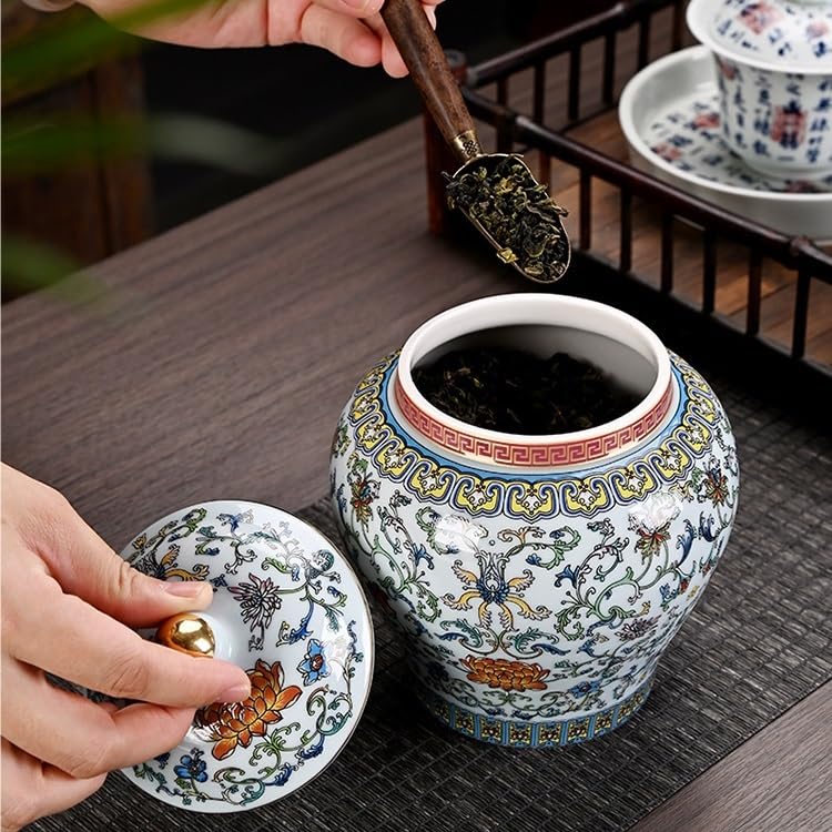 Słoik Cukru Ceramiczne puszki do herbaty, puszki ogólne kolor szkliwiony, Pałac Styl średni złośliwy, Biluochun Słodycze Wysokiej Klasy, Przechowywanie w domu, Uszczelnione Herbaty Botka(B)