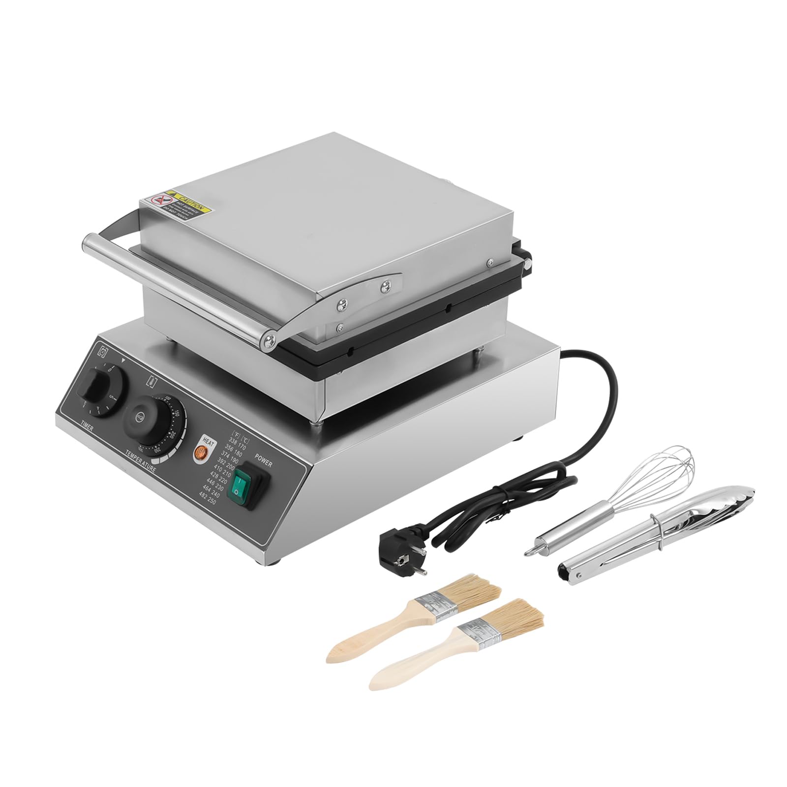 Máquina de gofres comercial de 1700 W, máquina de gofres con revestimiento antiadherente, con control de temperatura y tiempo, para restaurante panadería Snack-Bar (estilo de rombo)