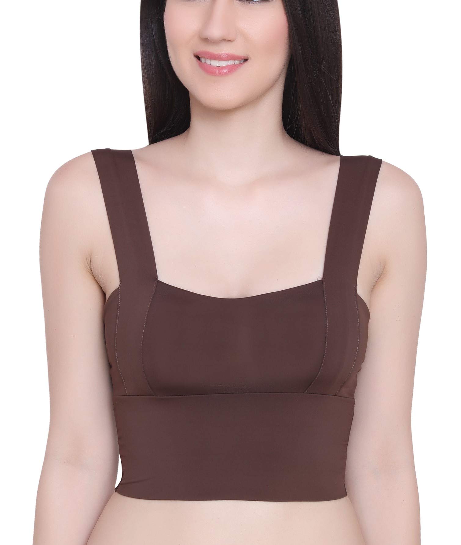 glamoras Women Nylon Spandex Padded Wire Free Sports Bras for Women Seamless Comfortable Yoga Bra with Removable Pads, Size-L, Multicolor-picture-32