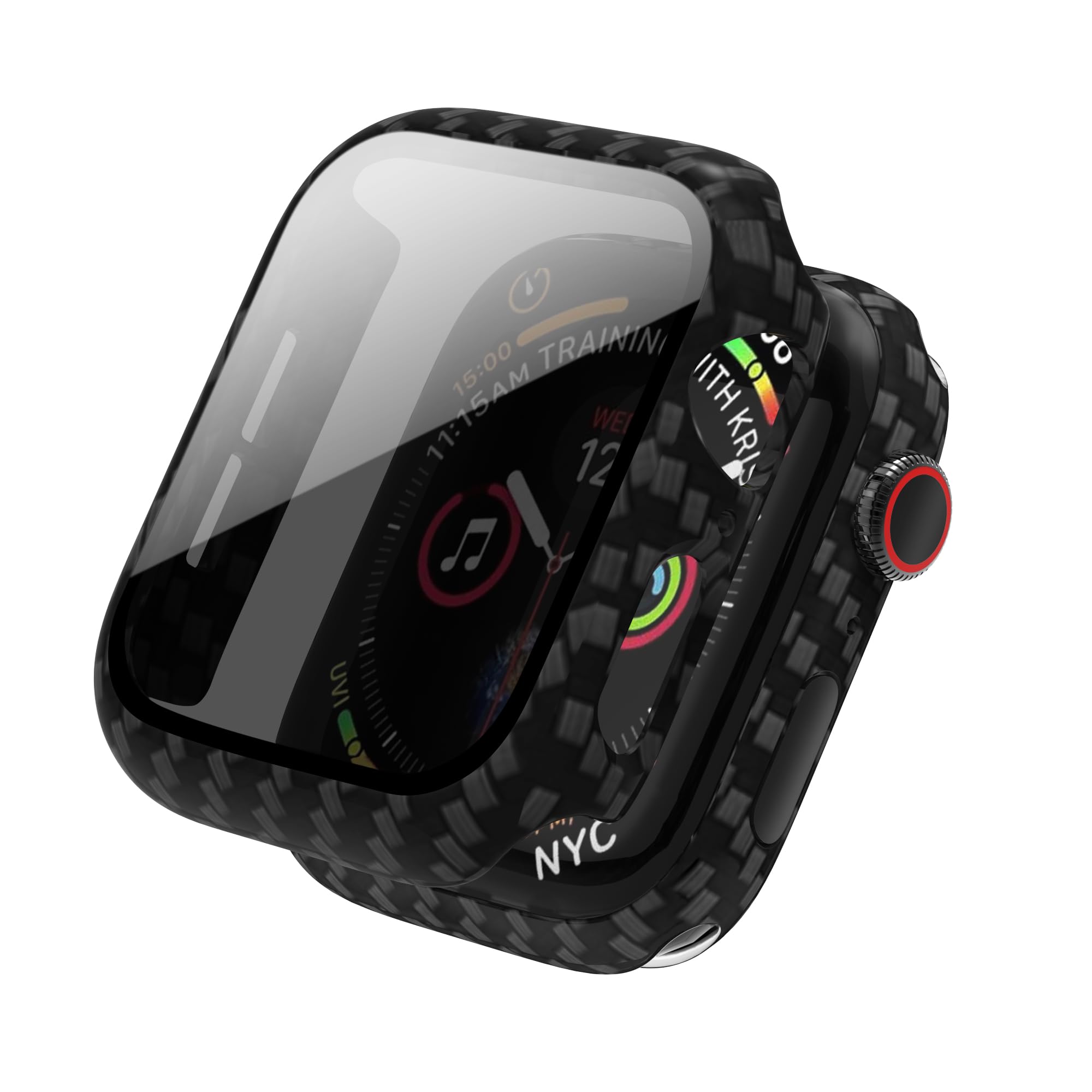 TSOGIATSOGIA Apple Watch Privacy Screen Protector Case 44mm, Anti-Peeping Ultra-Thin Protective Bumper Cover for Apple Watch Series 6/5/4, 2 Pack, Carbon Fiber