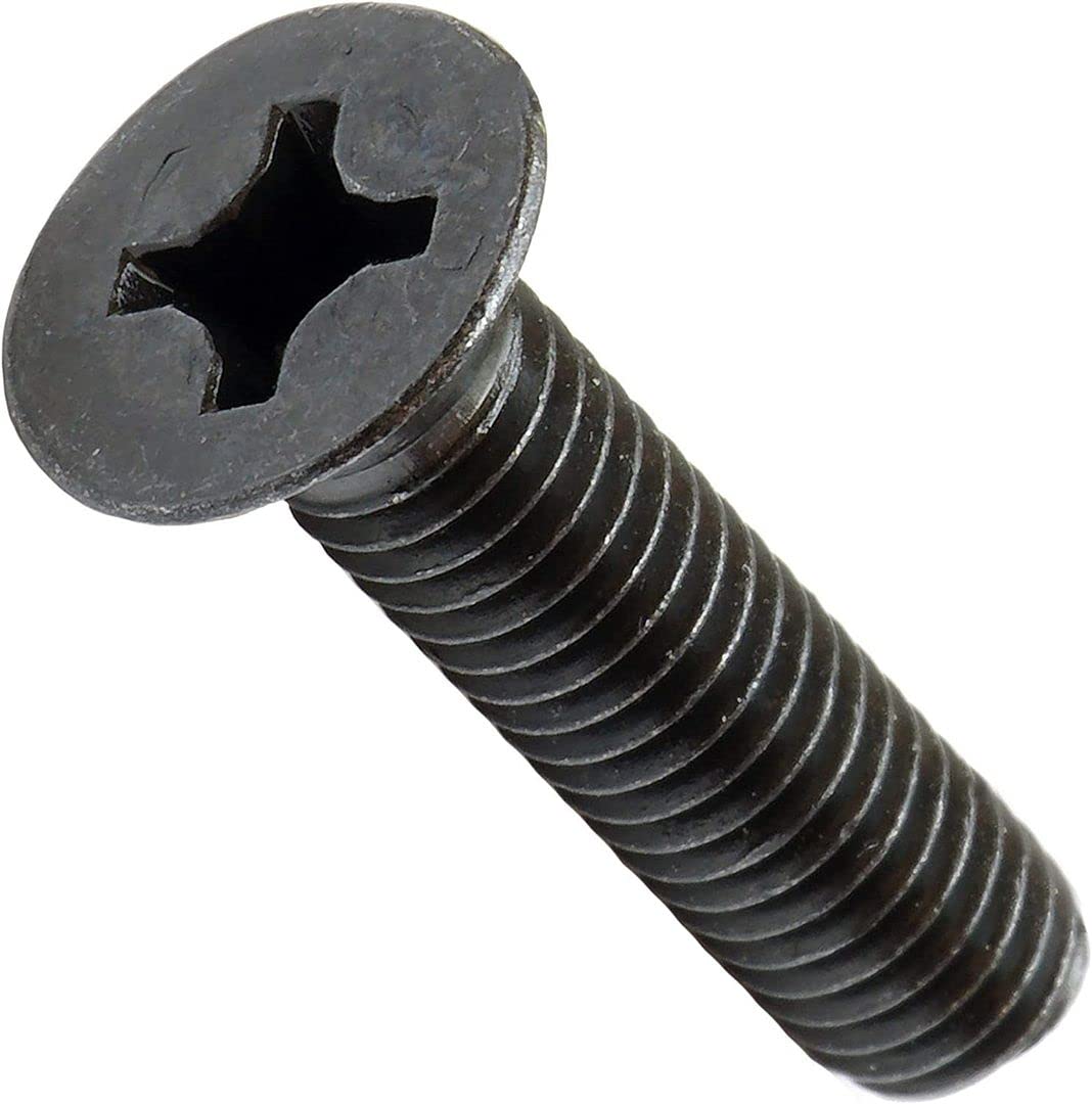 MonsterBolts - M6 x 12mm Phillips Flat Head, DIN 965, Alloy Steel, Black Oxide, 10 Pack