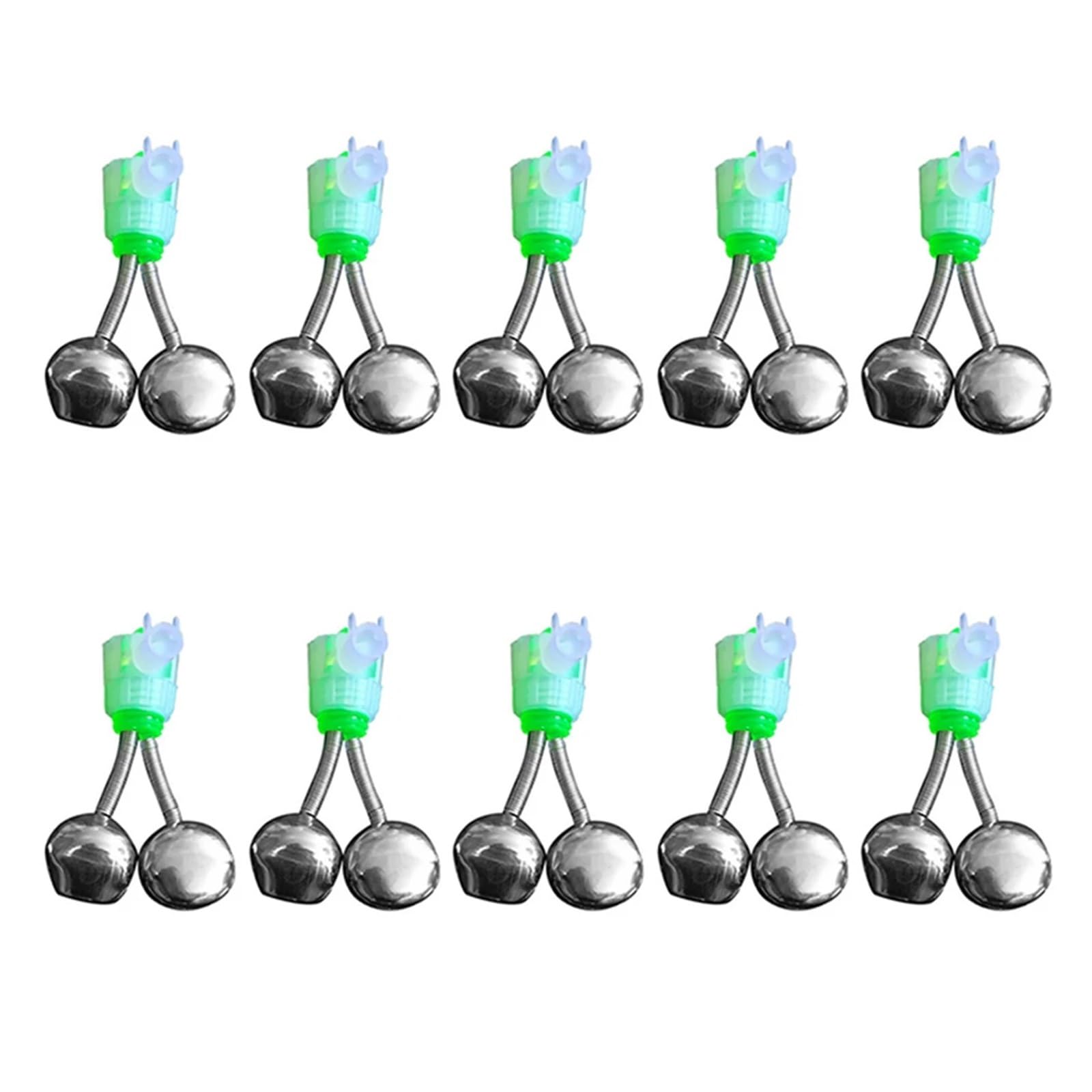 Solidne 20/10 sztuk Alarm wędkarski Pręt Dzwonki Wskaźniki brań ryb Nocny sprzęt karpiowy Przenośne akcesoria(Silver 10Pcs)