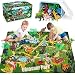Toyk Dinosaur Toys for boy and Girl 3 Year Old & Up,12 Pack Kids Animal Dinosaur with Dinosaur Doodle Book (Realistic Dinosaur Magic Doodle Book