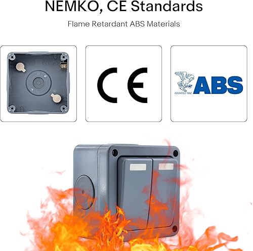Miniatura 4 de NineLeaf 1PK IP66 Interruptor impermeable, SPDT Interruptor de tiro doble de un solo polo, interruptor de luz dual de 2 vías para jardín al aire