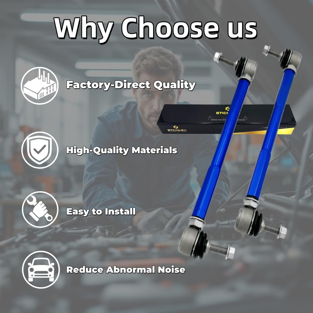 11.81-13.78' 300-350 M10 Automotive Modified Front Sway Stabilizer Bar End Link 2 Pcs Left Right Aluminium Self Adjustable 360 Degree Swivel With Length And Angle Maintenance Vehicle Blue