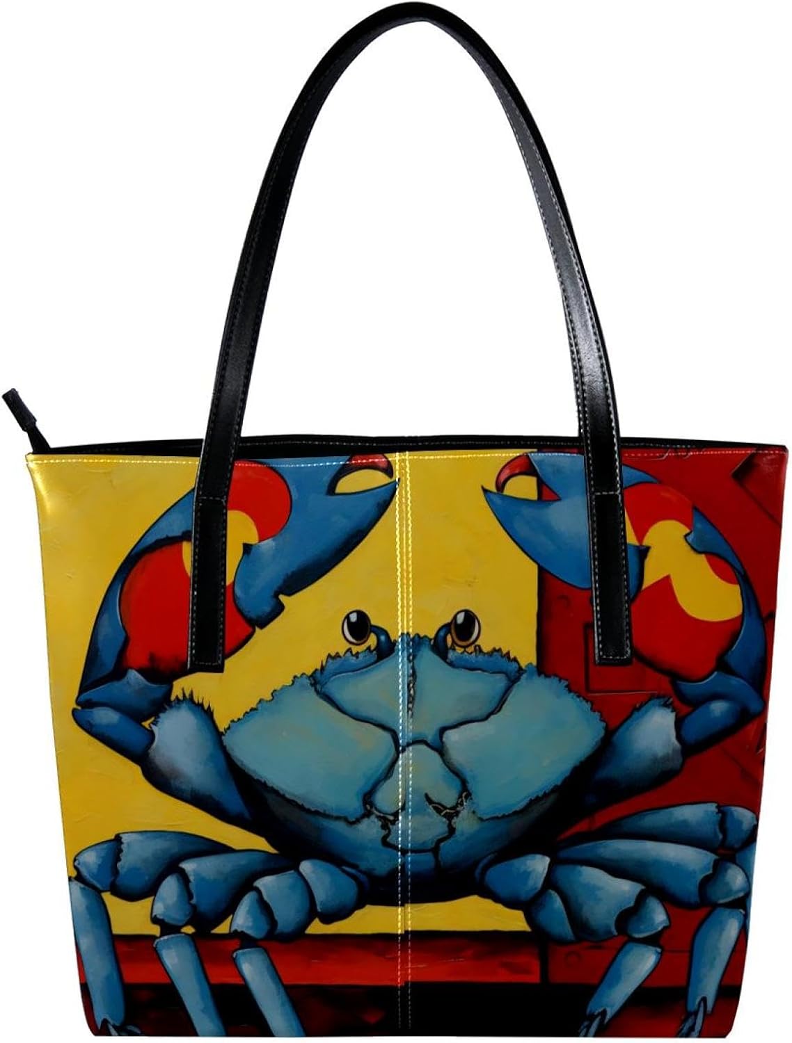 [YTYVAGT] 女性用財布、トートバッグ美学、レディーストートハンドバッグ,ワタリガニの抽象画