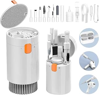 Cleaning Kit, 20 in 1 Keyboard Laptop Pen Cleaner Kit, Computer Tech Cleaning, Electronic Screen Cleaner Multi-Tool for Cleaning Mobile Phones, MacBook, Earbuds, Camera Lens, Computer Monitor-(White)
