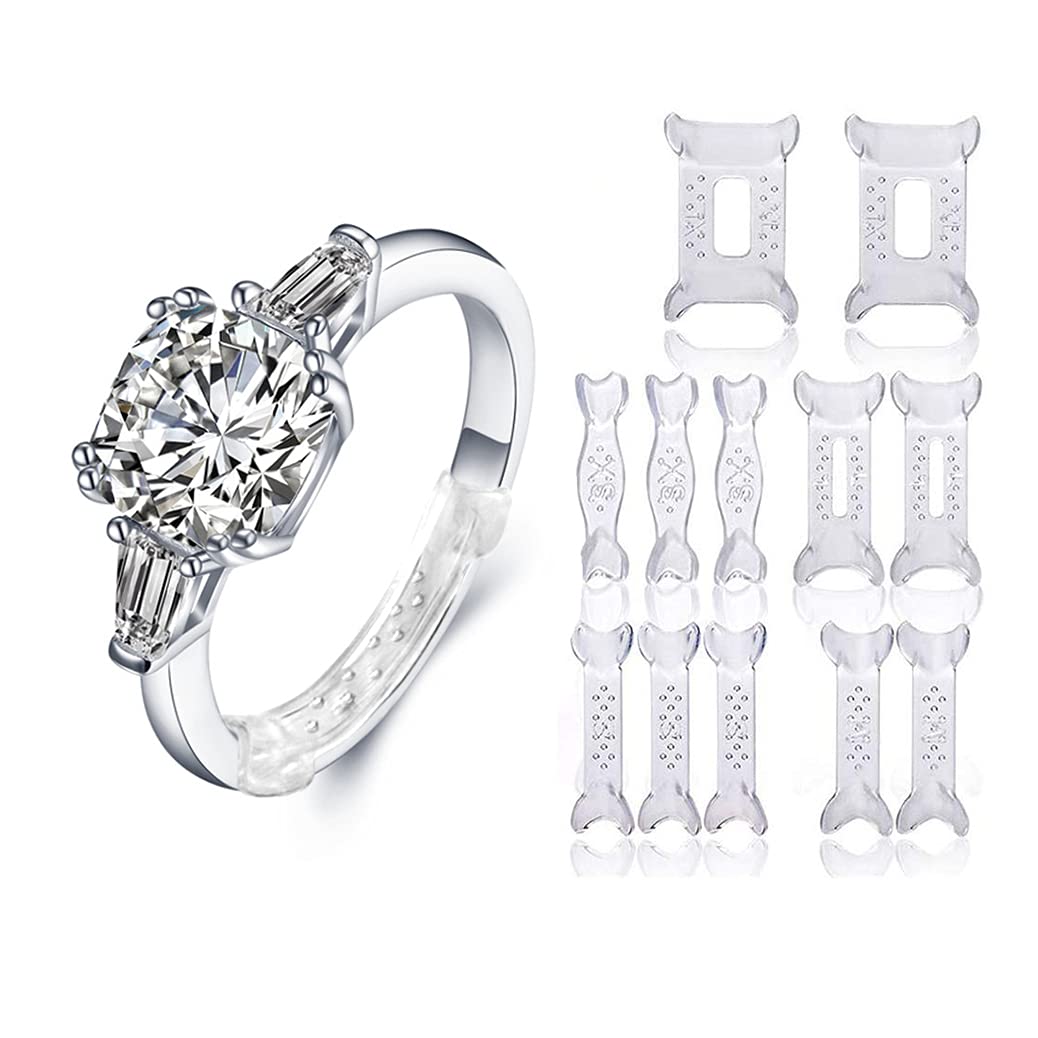 12 pcs Ring Size Adjuster, Invisible Ring Size Adjuster for Loose Rings Fit Any Rings Guard Spacer
