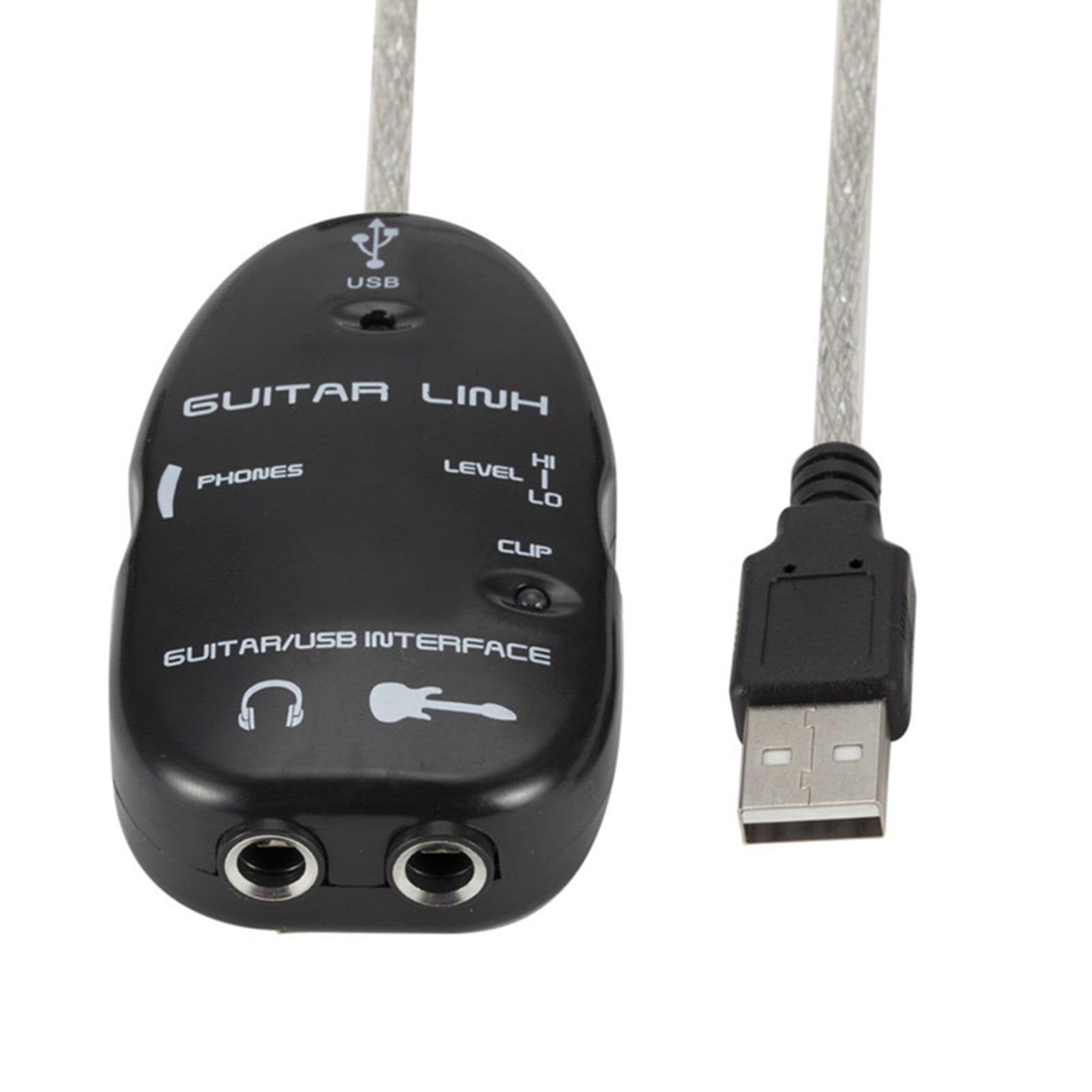 ZJchao USB Audio Interface, Guitar Interface Guitar to USB Link Cable Adapter With Audio Connector Recorder for PC Computer (Black) - Image 3