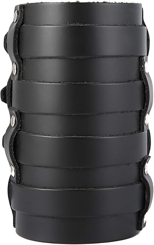 HZMAN Brazalete de cuero ancho triple para hombre con hebilla y cierre de brazo 4 filas Cuero Negro, MarrĂłn HZMAN Brazalete de cuero ancho triple para hombre con hebilla y cierre de brazo 4 filas Cuero Negro, MarrĂłn