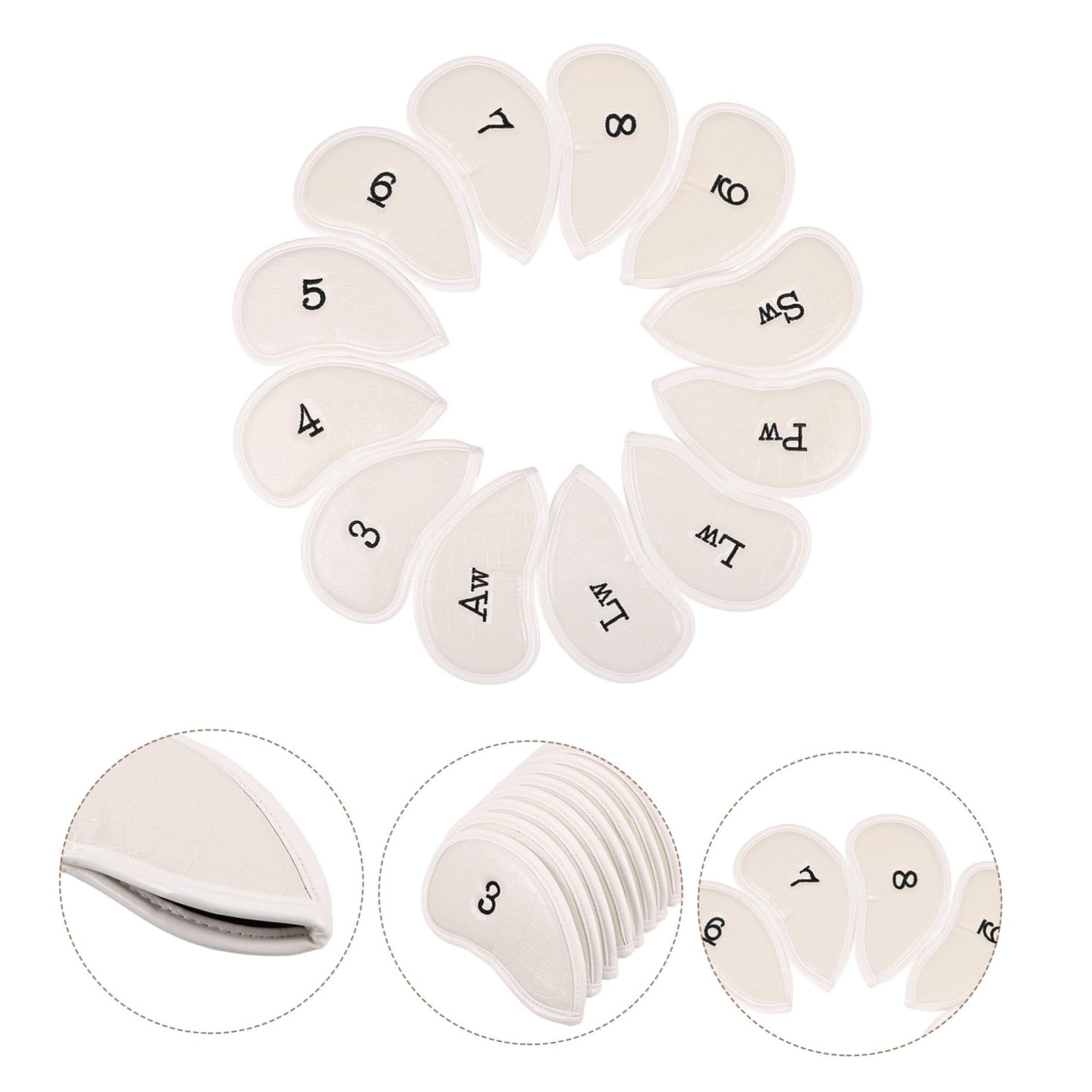 12 Piezas Fundas de Golf para Palos de Protectores de PVC con Textura de Cocodrilo Cubiertas para Driver Fairway y Putter Seguro y Resistencia al Desgaste