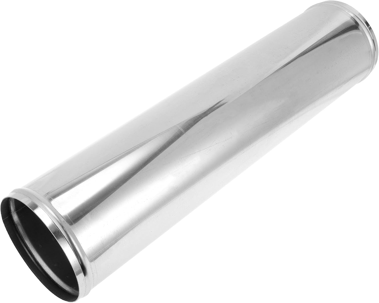 Motoforti 3" OD Straight Exhaust Pipe Tube with Bead Roll Car Exhaust Pipe Tubing Piping 20" End Length T304 Stainless Steel Silver Tone
