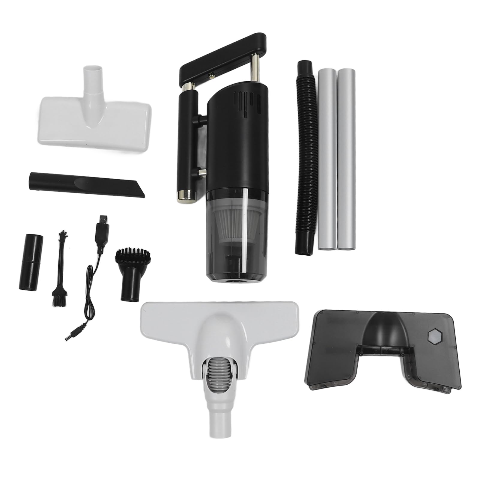 Akozon Aspiradora de Mano Inalámbrica 60W 7.4V Vacú de Mano Húmeda y Seca Portátil para el Hogar y el Automóvil (Black)