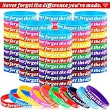 50 Pcs Employee Appreciation Gifts Silicone Bracelets Motivational Quote Never Forget The Difference