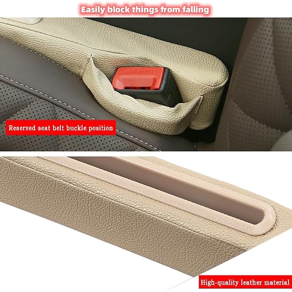 RAKSONIC Car Seat Gap Filler with Storage Box, 2 Pack, Beige by RAKSONIC - Used condition - Image 5