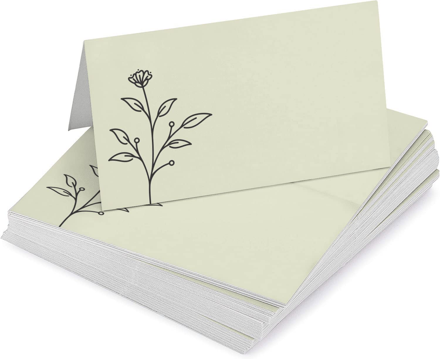 Inkdotpot Pack Of 24, Printed Tent Tables Place Cards For Table Setting For Wedding Thanksgiving- Christmas Holiday Catering Buffet Food Table Tents- Wedding Name Escort Cards (Floral)