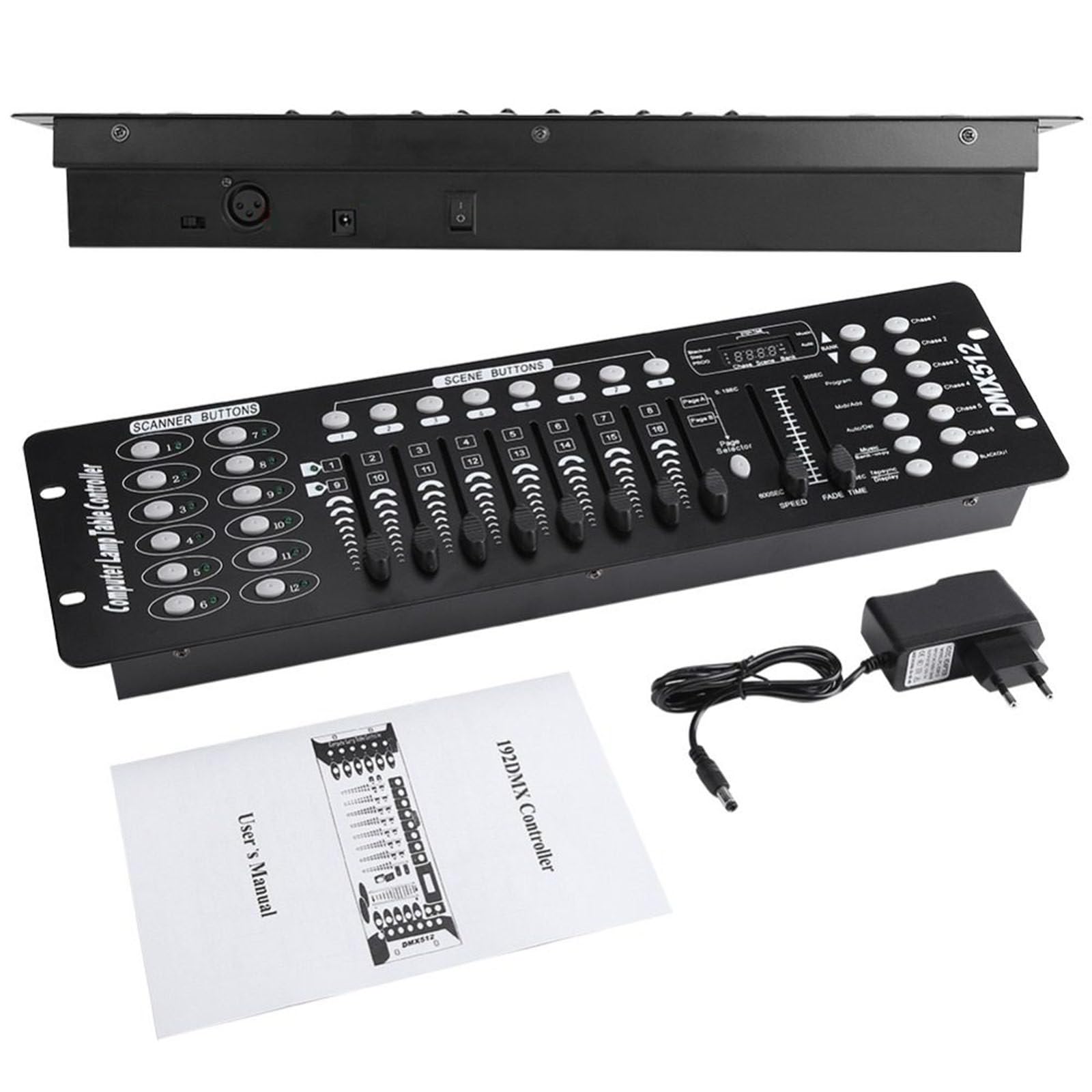 DMX-Controller, 240 Szenen, Bühnenbeleuchtungskonsolen-Controller, 192 Kanäle, DMX 512-Beleuchtungskonsolen, zum Bearbeiten von Bühnenbeleuchtungsprogrammen