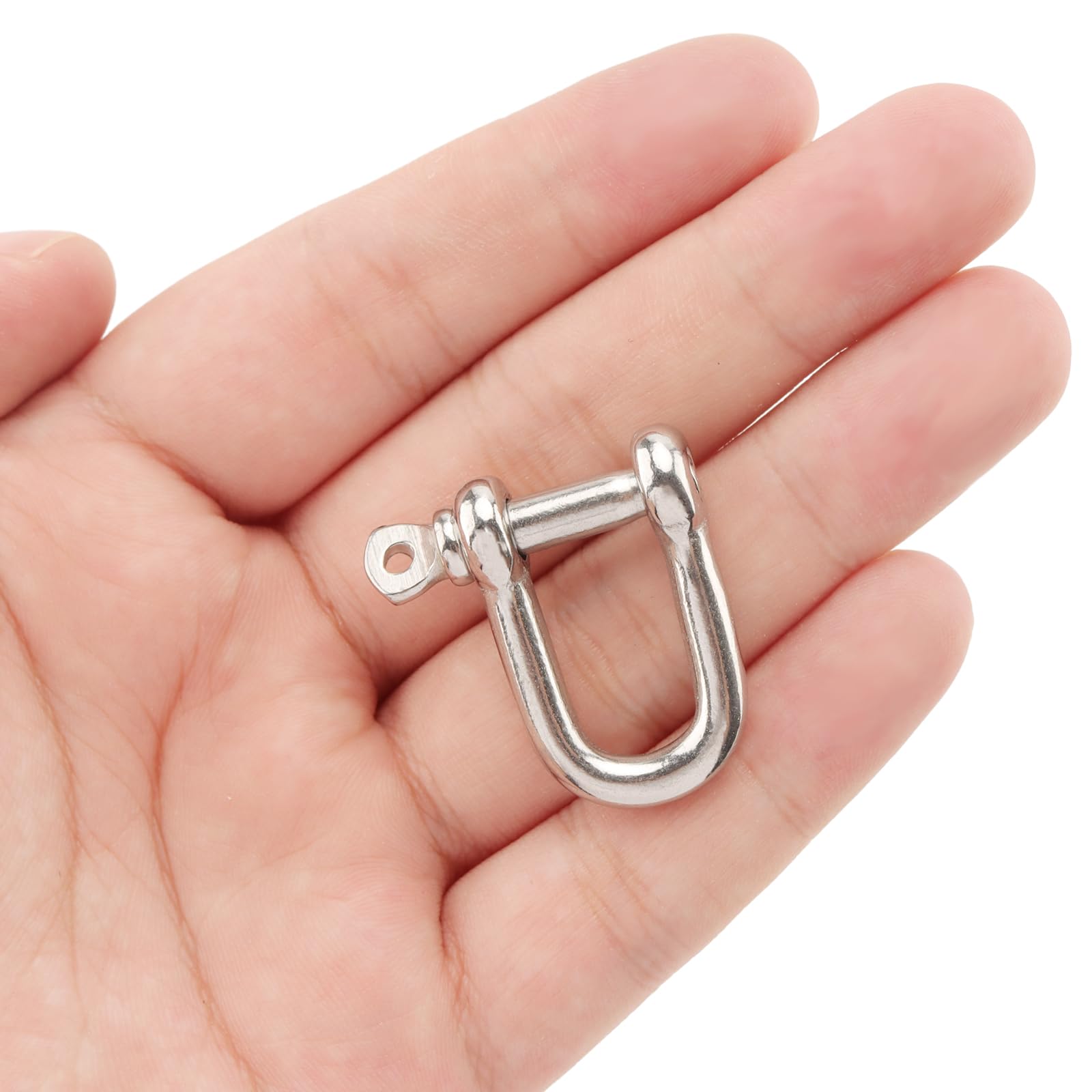 Grilletto In Acciaio Inox M5 - 2 Pezzi, Per Corde, Cinture E Attrezzature, Con Vite A D E Rotazione 360° - Foto 3