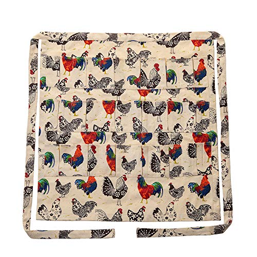 Etiuc Durable Egg Gathering Apron 18 Deep Pockets Canvas Fabric For Duck Goose Quail Dove Eggs Holder Easter Egg Collecting Apron Chicken Coop Tool Hen Rooster Print #TOP6