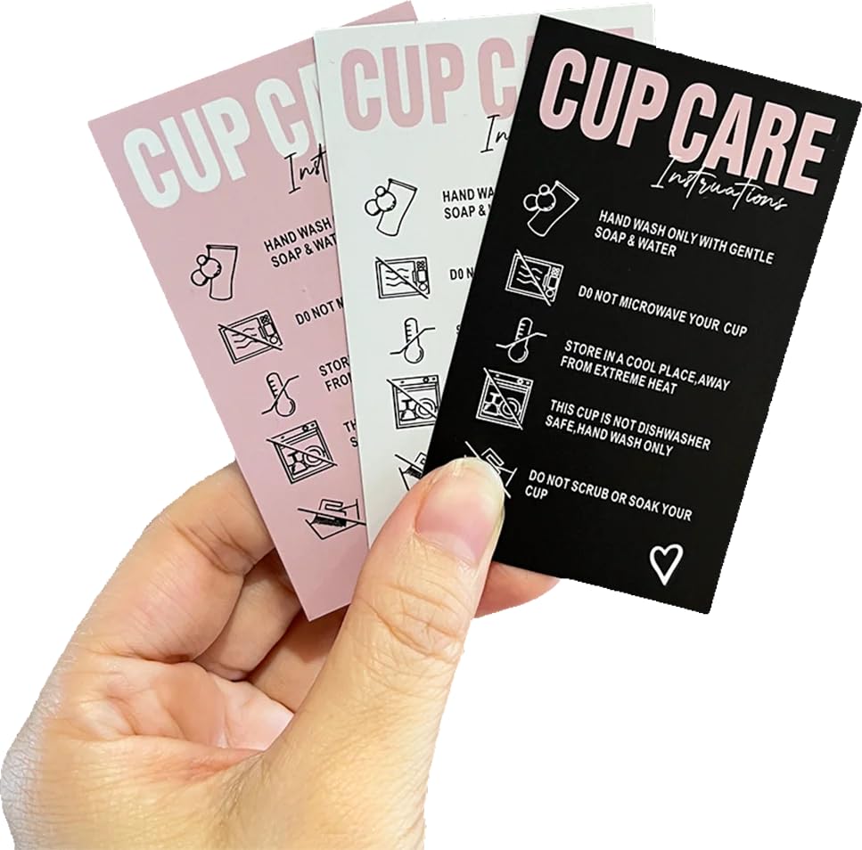 200 Tumbler Care Instruction Cards – 3.5x2 Inch Package Inserts For Small Business & Online Shops - View #12