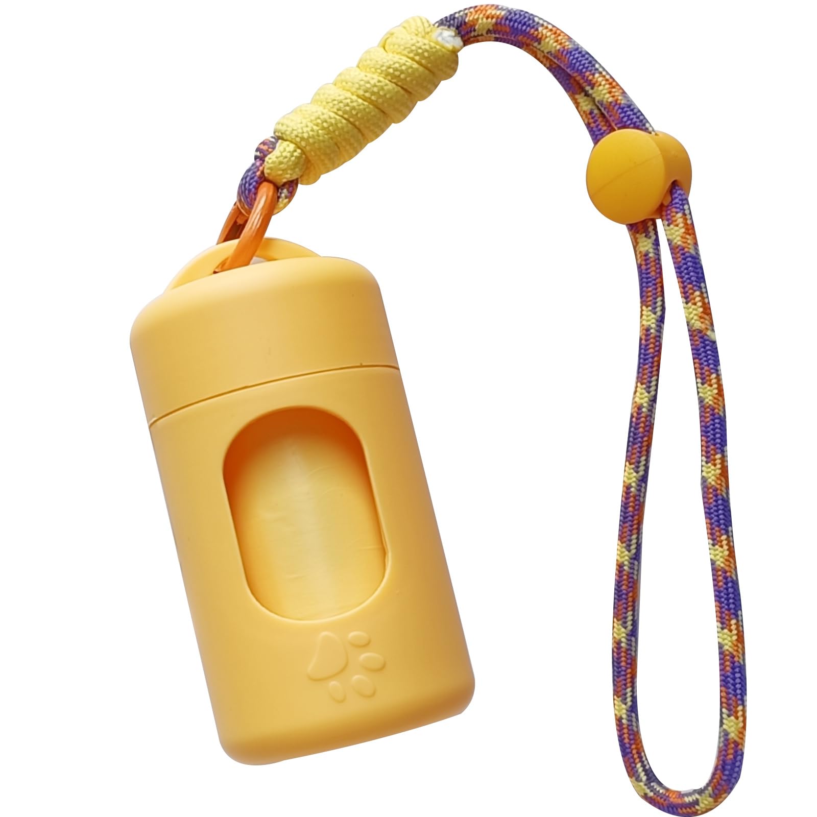 A&H ZIER Poop Bags Holder with Portable Colorful Lanyard, Soft-touch Dog Poop Bags Dispenser with Biodegradable Dog Waste Bags, Compatible with any Dog Walking Accessories (1 Dispenser + 15 Bags,
